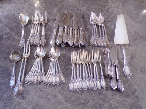 Elegantes silberbesteck rokoko - silberbesteck,