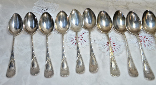 10x menulöffel versilbert 20 - ,