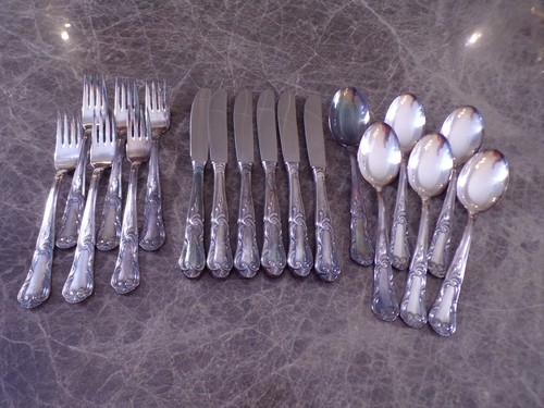 Elegantes silberbesteck rokoko - silberbesteck,