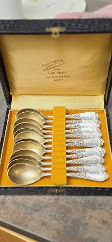 12x 800 silber - löffel-set, im