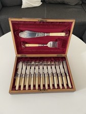 Fischbesteck antik versilbert