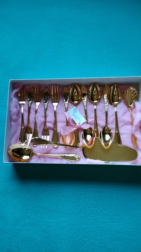 Kaffee und kuchen gold besteck - gold,